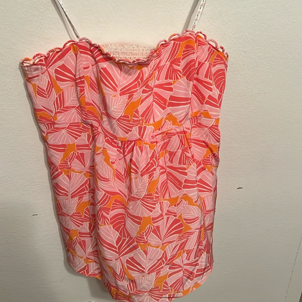 EUC silk strapless Lilly Pulitzer top